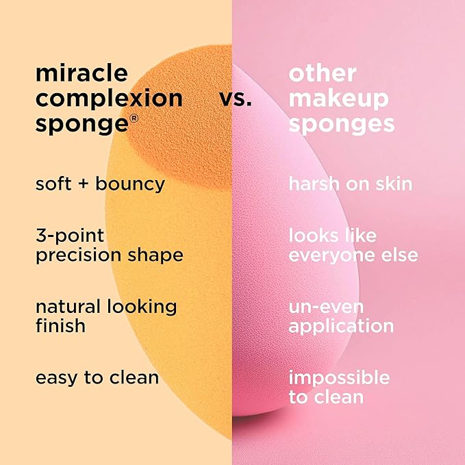 Real Techniques Ultimate Makeup Sponge Trio, Makeup Blending Sponges, For Liquid, Cream, & Powder Products, Powder & Foundation Sponges, Mini Makeup Sponge, Latex-Free Foam, Travel-Friendly, 3 Count