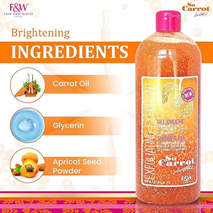 FAIR & WHITE So Carrot Body Scrub Body Wash 31.8 Floz / 940ml