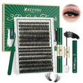 KEYYOU 3D Effect lash Clusters Kit 80D100D 280pcs Eyelash Clusters Kit D Curl Individual Lashes Kit Wispy Lash Extensions Kit with Waterproof Lash Bond and Seal Tweezers (Lash Kit-8-16MIX)
