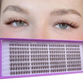 Wispy Lash Clusters Kit, Natural Lash Cluster Eyelash Extensions 256 Pcs C Curl 10-16mm Individual Fluffy False Eyelashes Thin Band DIY Kit for Beginners at Home