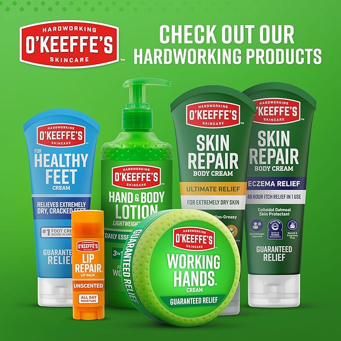 O'Keeffe's Working Hands Intense Renewal Hand Cream with Urea, 3 oz Tube (Pack of 1) – Softens & Smooths Extremely Dry, Callused Hands