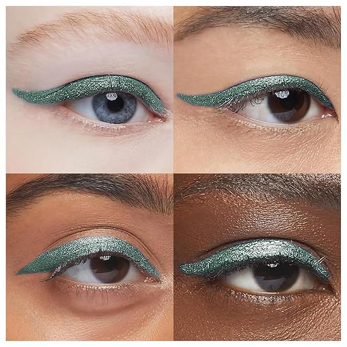EPILYNX Liquid Eyeliner - Hypoallergenic Eyeliner with Fine Brush Tip, Long-Lasting Waterproof Eye Liner - Cruelty-Free, Vegan, Gluten-Free, Smooth Liquid Eye Liner, Shimmer Spring Green 2mL