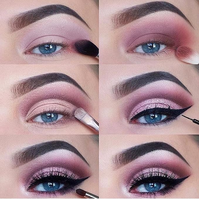 Refillable Eyeshadow Palette - Matte/Glitter/Duo-Chrome Pressed Powder & Cream Formula, Neutral/Shimmer/Smokey Multichrome, Travel-Friendly Iron Pan Refills (Matte, D84)