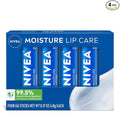 NIVEA Moisture Lip Care, Hydrating Lip Balm with Shea Butter, Mothers Day Gifts, 0.17 Oz Stick, Pack of 4