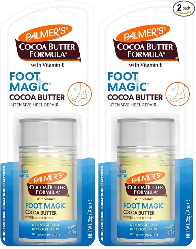 Palmer's Cocoa Butter Formula Heel Repair,Foot Balm Stick for Cracked Heels & Feet,No-Mess Stick Applicator,0.9 Ounce,(Pack of 2)
