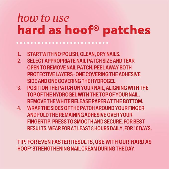 Onyx Professional Hard as Hoof Nail Repair Patches - Nail and Cuticle Strengthening Treatment, Nail Strengthener and Growth, Nail Care, 20 Count