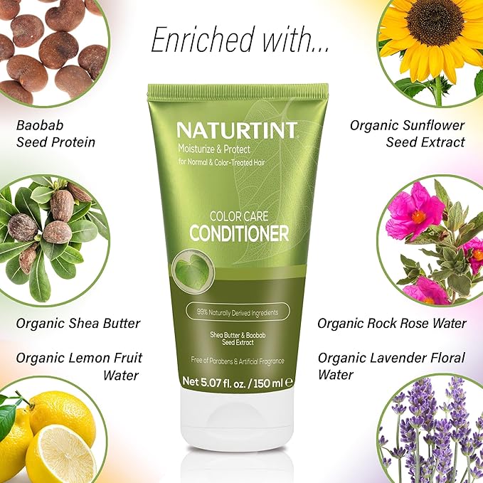 Naturtint Color Care Conditioner for Color-Treated, Dry, or Normal Hair, Formulated to Retain Vibrancy without Parabens, Sodium Lauryl Sulfate or Sodium Laureth Sulfate