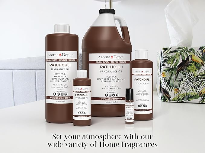 Aroma Depot Patchouli 10 ml Fragrance Oil I Perfume I Skin Oil I Scented Oil. DIY Projects Such as Candles, Bath Bombs, Body Butters, Creams & Lotions. Few Drops in The Diffuser, Burners, or Warmers.