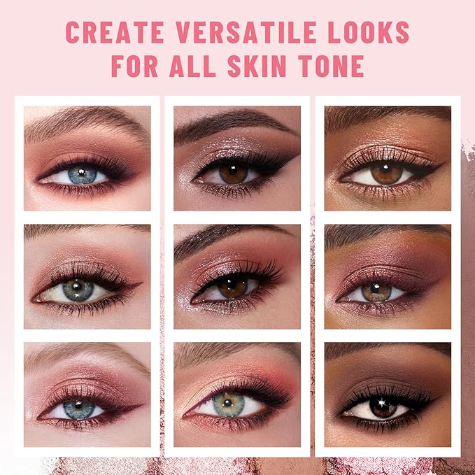 SUSIKEKI 6 Colors Mini Eyeshadow Makeup Palette Blush-colored Neutral Tone Eye Shadow Matte & Shimmer Nude Make Up Pallet with Mirror Blendable Highly Pigmented Travel Size Gift Kit 03