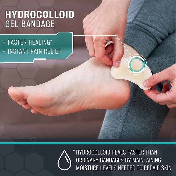 LotFancy Hydrocolloid Bandages, 15 Blister Bandage and 12 Acne Patches, Waterproof Blister Pads for Feet Toes Fingers, Heels Blister Prevention Cushions, 4 Size, Sterile, Travel Essentials