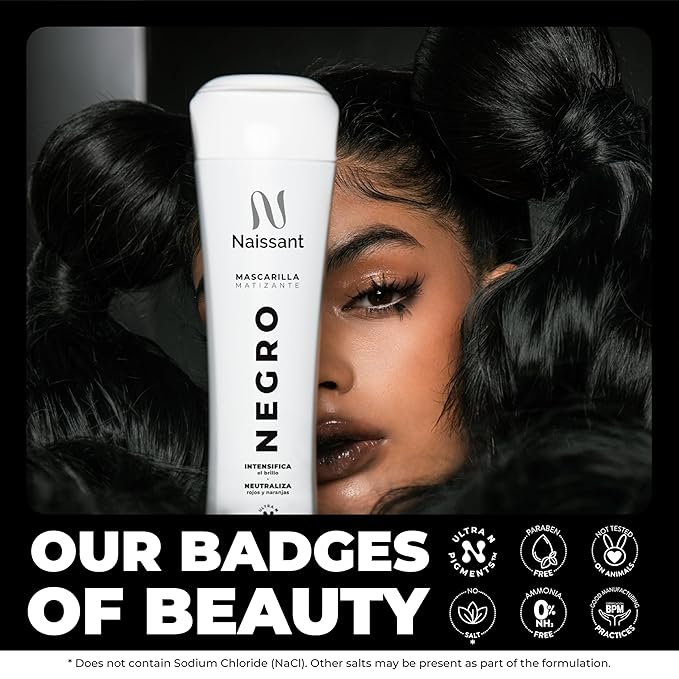 naissant Cool Black Hair Toning Shampoo | Ultra High-Purity Pigments | Neutralizes Red & Orange Undertones | Hyaluronic Acid, Collagen & Biotin | Paraben, Ammonia & Sulfate Free | 10.1 Fl. Oz