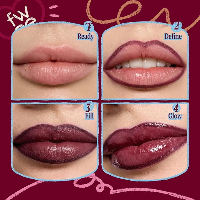 fwee Long Lasting Dual Coloring Stick Lip Liner, Drawn To You | All-in-one dual stick, Retractable Lip Liner Lipstick Combo, Satin Finish | Powerful fixing, Smudge-proof | 1.2g (01 Drawn To You)