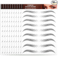 YUXIANLB 10 Sheets Waterproof Eyebrow Tattoo Fake Eyebrows Sticker 4D Hair-Like Eyebrow Tattoos Stickers Temporary Eyebrow Tattoo For Women Long-Lasting Eyebrow Christmas For Makeup Beginner(Black-01)