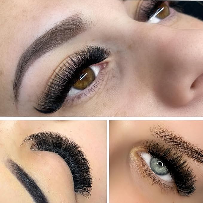 One V Salon, 1000 Loose Professional Use Premade Fans Eyelash Extensions, C Curl Volume Lashes, 10D 14D 20D-0.05 Thickness, 9-16mm Fluffy Handmade Fan Mixed Tray