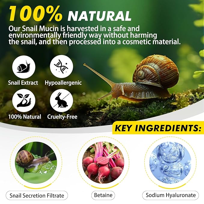 Snail Mucin 92% Repair Serum Cream - Face Moisturizer Hydrating Anti Age Firming Wrinkle Reduction Daily Repair Snail Mucin Face Cream for Dry & Sensitive Skin, All Skin Types-100 g/3.52 oz