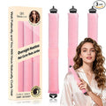 Overnight Heatless Hair Curler Satin Jumbo Flexi Overnight Curls Blowout Rods 3pcs No-Heat Styling Tools Curling Rod to Sleep in for All Hair Types - Pink
