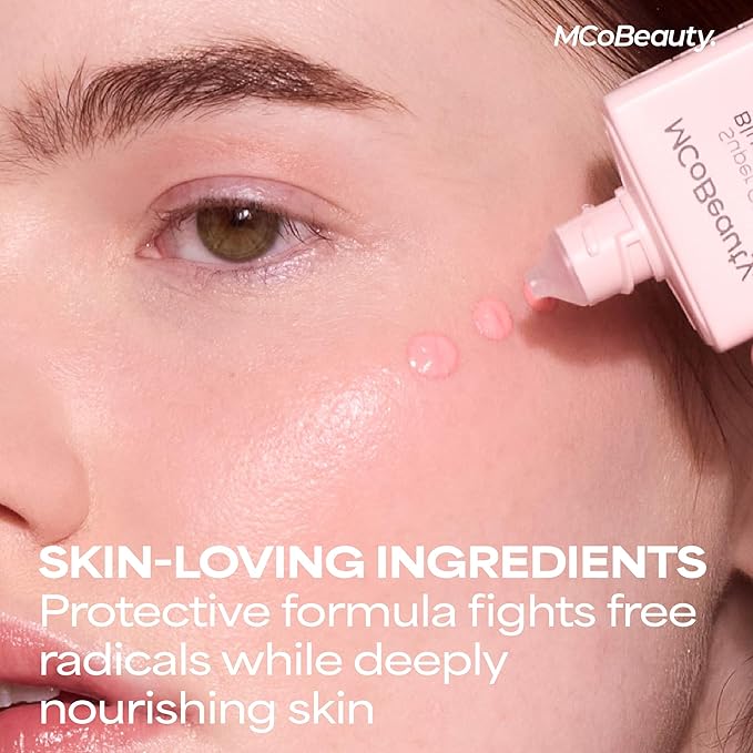 MCoBeauty Super Glow Blush Drops - Peachy Pink - Buildable Liquid Cheek Color - Lightweight & Long Wearing - Warm Flush Skincare Makeup Hybrid for All Skin Types - Vegan & Cruelty Free