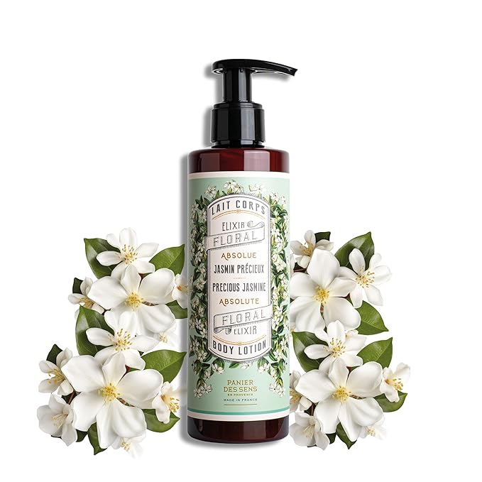 Panier des Sens – Jasmine Hand & Body Lotion for Dry Skin - Hydrating Body Cream for Women - Nourishing Fluid Body Moisturizer Shea Butter & Olive Oil - 97% Natural Ingredients Body Care - 8.45 Floz