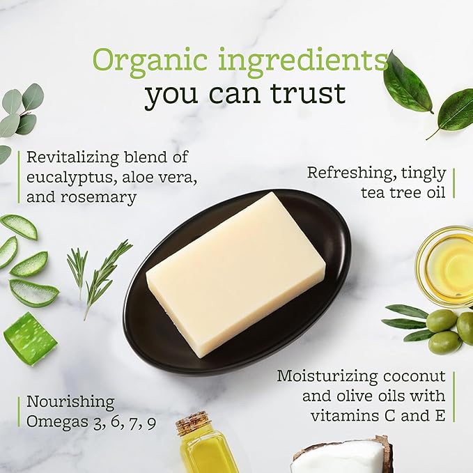 Truremedy Naturals Soap Bar for Men, Women - Tea Tree Oil Bar includes Peppermint, Eucalyptus - Remedy for Foot, Body, All Skin Types - Pack of 5