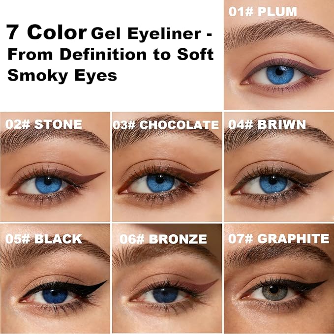 Plum&Chocolate Eyeliner Set 2PCS,Smudge-proof Waterproof Long Lasting Plum Eye Liner, High-Pigmented Smooth Creamy Formula for Mature Women, Eyes Makeup Pen Includes Sharpener