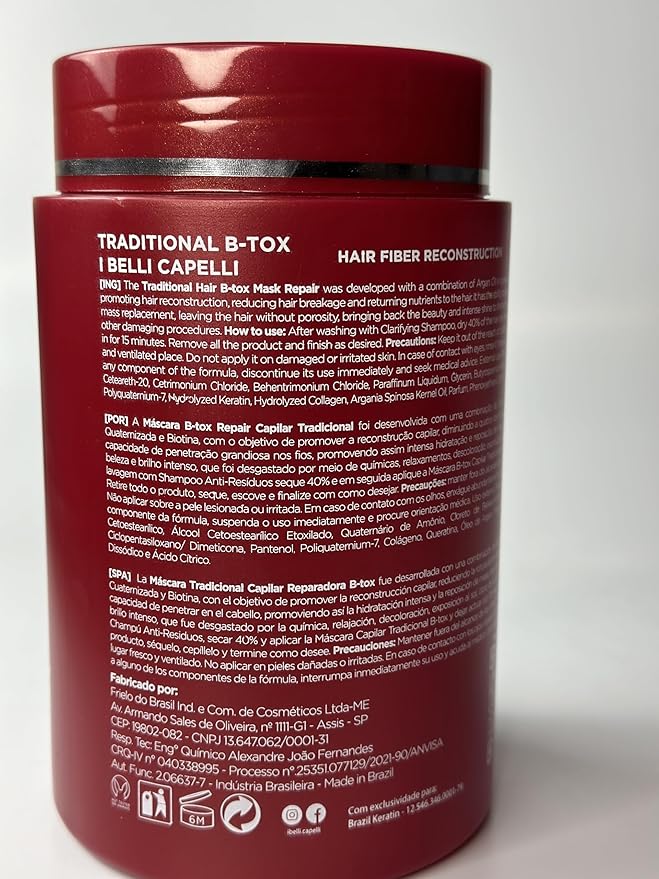 I Belli Capelli Ravenna Repair Hair B-tox, 35.2 oz (1kg) | Formaldehyde-Free