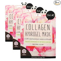 Oh K! Hydrogel Mask - Collagen - Moisturizing Face Mask Sheet - Hydrating Face Sheets - Rich in Collagen, Rose Water - Korean Skincare - 1 Pc (Pack of 3)