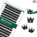 Lash Clusters 96pcs Individual Lashes D Curl 10mm Cluster Lashes KEYYOU Volume Wispy Lash Extension Soft&Comfortable Easy DIY at Home(Y10,D-10mm)