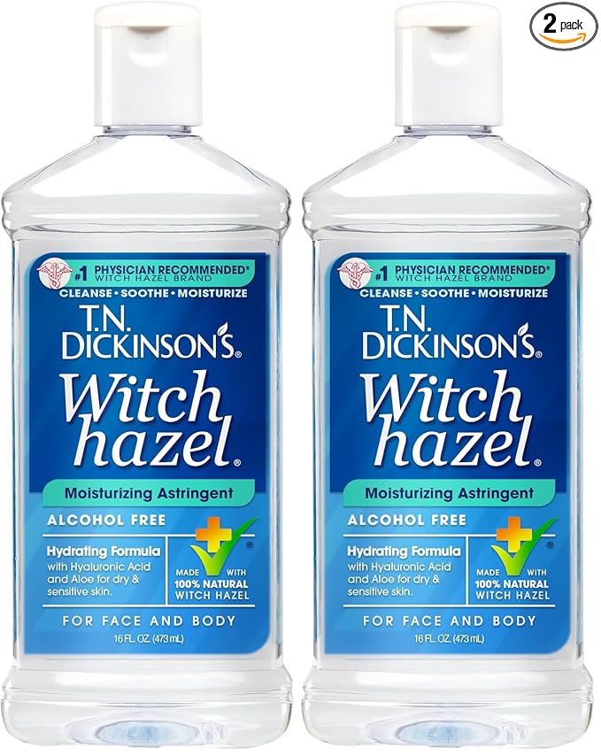 T.N. Dickinson's Witch Hazel Alcohol Free Moisturizing Astringent | 100% Natural Witch Hazel | Calms,Nourishes,Hydrates Skin-| for Face & Body-| 16 Fl Oz,(Pack of 2)