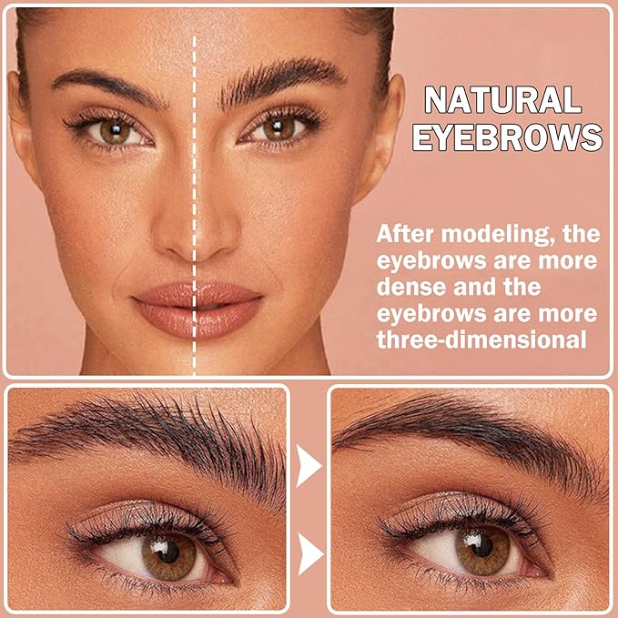 Eyebrow Pomade Brow Gel Pomade,Long Lasting Waterproof and Enhancers Eyebrow Soft Smooth,Eyebrow Makeup Gel with Eyebrow Brush for Girls and Women-Dark Brown