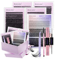 WENDY LASHES Clusters Kit With Bottom Lashes 40D+40D+50D+60D+60D+80D 1440Pcs Wispy Eyelash Clusters 10-18mm Natural DIY Lash Extension Kit D Curl for Beginners