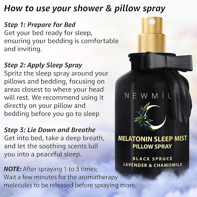 Deep Sleep Pillow Spray Lavender Chamomile Essential Oil Aromatherapy Mist for Sleep Relaxation Calming Stress Relief Bedtime Shower Spray Luxury Gift