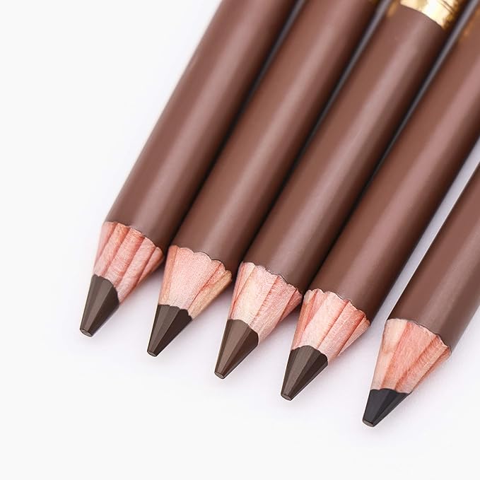 1 pcs Makeup Eyebrow Enhancer 12H Long Lasting Sweat &Waterproof Eyebrow Pencil Pen Dark Brown Eye Brow Pencil 5 Colors to Choose (1# Black)