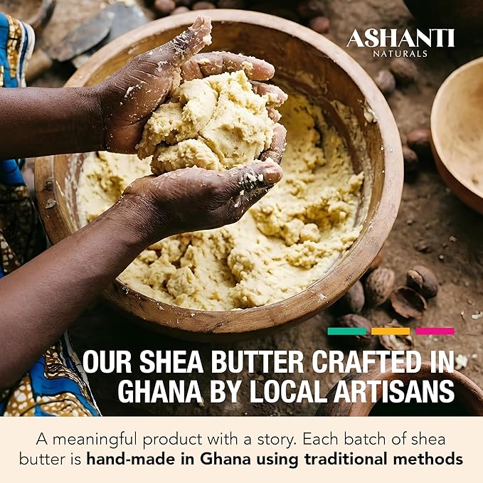 Ashanti Naturals Scented Whipped Shea Butter | African Body Butter for Men w/Coconut and Almond Oil (Fragrance Free Souffle, 8 oz)
