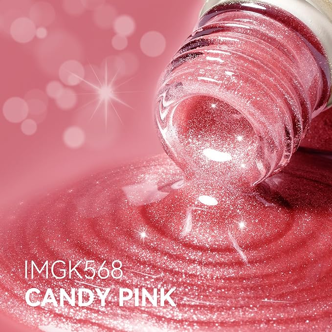 MAYCHAO 15ML Candy Pink Cat Eye Gel Nail Polish 1Pc Pink Glitter Holographic Magnetic Gel Polish with Magnet Soak Off UV/LED Nail Art Salon Manicure DIY at Home for Girls Women, 0.5O Z
