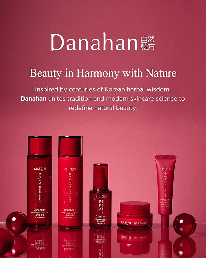 DANAHAN Korean Red Ginseng Vinegar Toner for Dry & Mature Skin - Rich Hydrating Essence with 6-Year Fermented Ginseng + Niacinamide + Adenosine for Glass Skin Glow, Bonyongo Hanbang, 5.07 fl oz