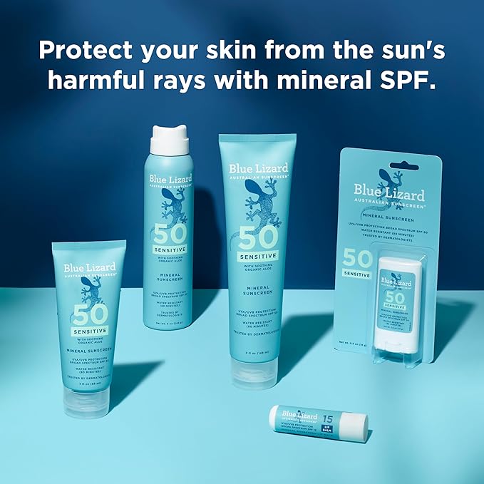 BLUE LIZARD Mineral SPF 15 Lip Balm,Broad Spectrum Sun Protection,Natural Coconut Flavor,8Natural Oils,Infused with Australian KakaduPlum,Rich in Vitamin C,Vegan, EachTube 0.13 oz. 3 Count (Pack of 2)