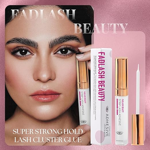 Lash Glue DIY Eyelash Glue for False Lashes Waterproof Eye Lash Glue with Super Strong Hold & Latex-Free White Strip Lashes Glue for Self-Application at Home