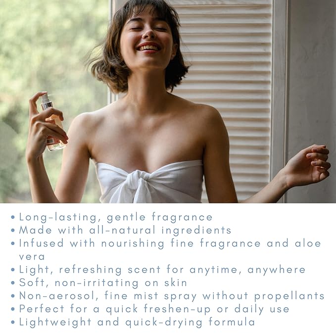 Olivia Care Body Mist Spray Made with Natural Lotus Blossom Fragrance Scent - Refreshing, Soothing & Cooling- Eliminate Odor with Fresh Aroma