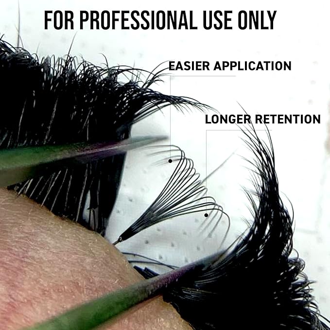 One V Salon, 500 Loose Professional Use Premade Fans Eyelash Extensions, C Curl Volume Lashes, 10D 14D 20D-0.05 Thickness, 9-16mm Fluffy Handmade Fan Mixed Tray
