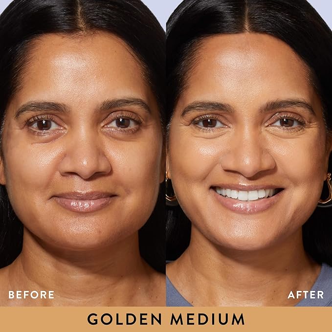 LAURA GELLER NEW YORK Award-Winning Baked Balance-n-Brighten Color Correcting Powder Foundation - Golden Medium - Buildable Light to Medium Coverage - Demi-Matte Natural Finish