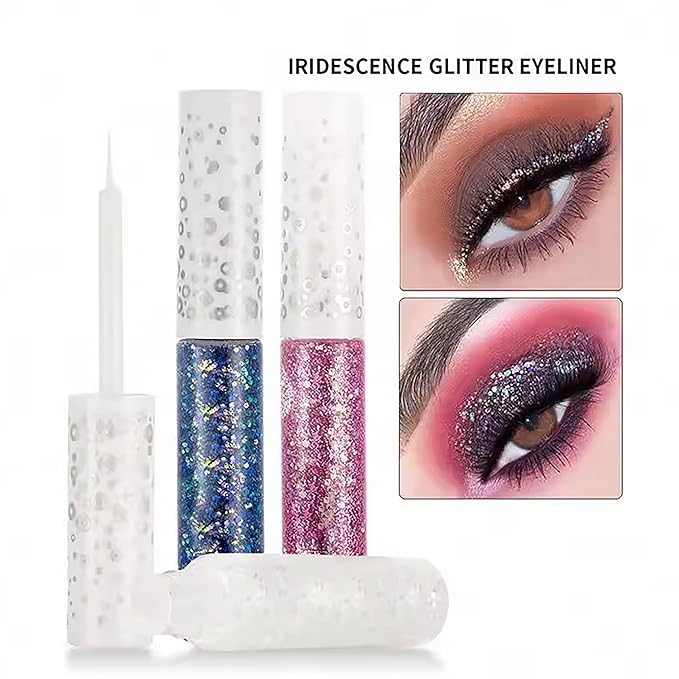 Glittering Eye Liner Liquid Glitter Eyeliner Shimmer Quick-drying Waterproof Glitter Rainbow Eyeliner Eyeshadow for Party Festival Eye Makeup with Beautiful Shiny Finish(11#, 0.5 Ounce (Pack of 1))