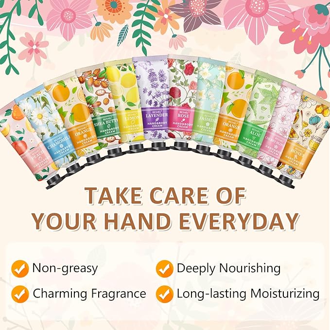120 Pack Hand Cream Gift Set For Women,Teacher Appreciation Gifts,Mini Hand Lotion Travel Size in Bulk for Dry Cracked Hands,Graduation Gifts,Birthday Gift,Bridesmaid Gift,Party Favors