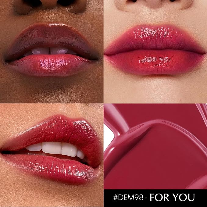 Depuplum Cherry Red Lipstick for Women Moisture Lip Gloss Tinted Lip Balm Sheer Lipsticks for Mother's Day Nourishing Hydrate Glossy Lipstick for Dry Lips,DM98 Cherry Plum