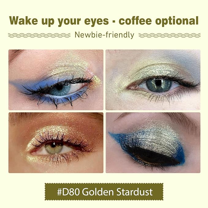 Refillable Eyeshadow Palette - Matte/Glitter/Duo-Chrome Pressed Powder & Cream Formula, Neutral/Shimmer/Smokey Multichrome, Travel-Friendly Iron Pan Refills (Glitter, D80)