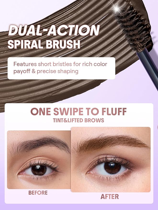 SHEGLAM Airy Tinted Volumizing Brow Mousse Eyebrow Cream Gel Highly Pigmented Shaping Filling Water Removal-Chocolate