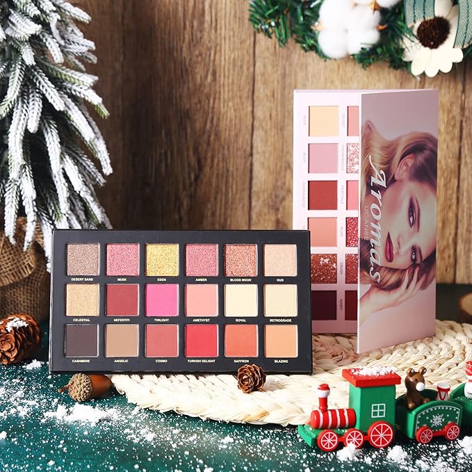 UCANBE 2Pcs Twilight Dusk + Aromas Nude Eyeshadow Palette Makeup Set, Matte Shimmer Glitter Pressed Pearl All Highly Pigmented Blending Powder, Natural Velvet Texture Eye Shadow Kit