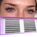 Wispy Lash Clusters Kit, Natural Lash Cluster Eyelash Extensions 192 Pcs C Curl 10-16mm Individual Fluffy False Eyelashes Thin Band DIY Kit for Beginners at Home