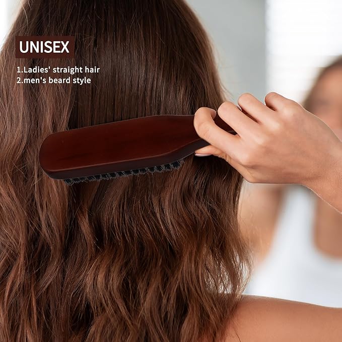 5pcs/Set Deluxe Boar Bristle Hair Brush & Comb Set - Unisex Edge Control Styling Kit for Slick Back, Teasing, Smoothing, Detangling, and Adding Volume - Suitable for Curly, Normal, and Wavy Hair Types