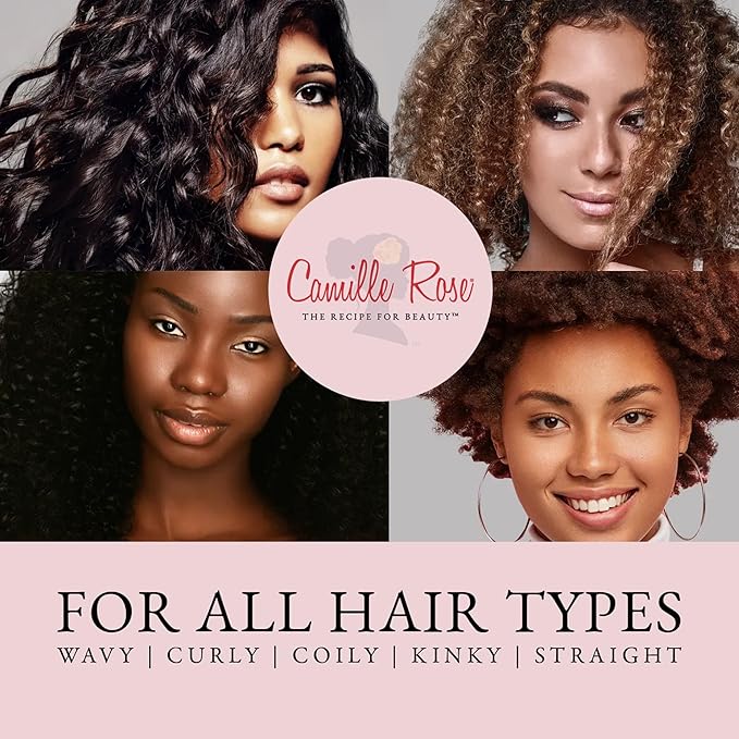 Camille Rose Hair Mask, Rosemary Oil – 5-Minute Strengthening Deep Conditioner for Refreshing Dry, Damaged Hair, Frizz Control, 8.5 Oz