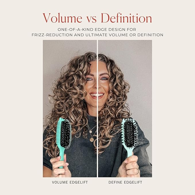 Bounce Curl Define EdgeLift Brush, 5-in-1 Tool for Effortlessly Defined Curls, Waves & Coils, Reduces Frizz - Cherry